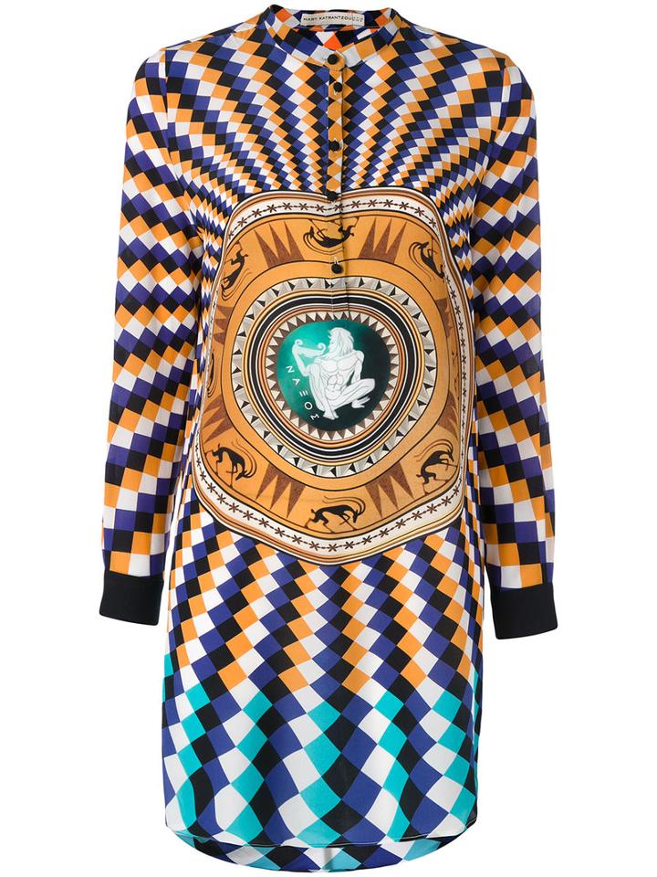 Mary Katrantzou - 'hellas' Blouse Dress - Women - Silk - 10, Blue, Silk
