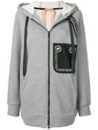 No21 Zip-up Hooded Oversized Jacket - Grey