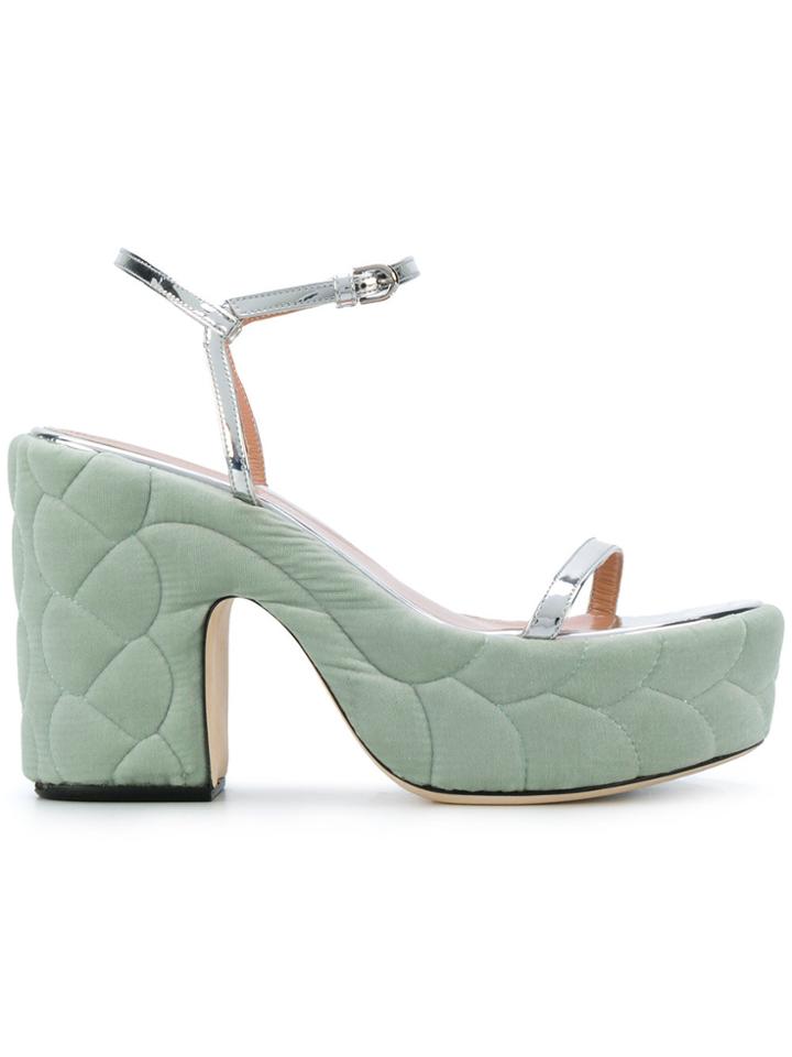 Marco De Vincenzo Quilted Sandals - Metallic