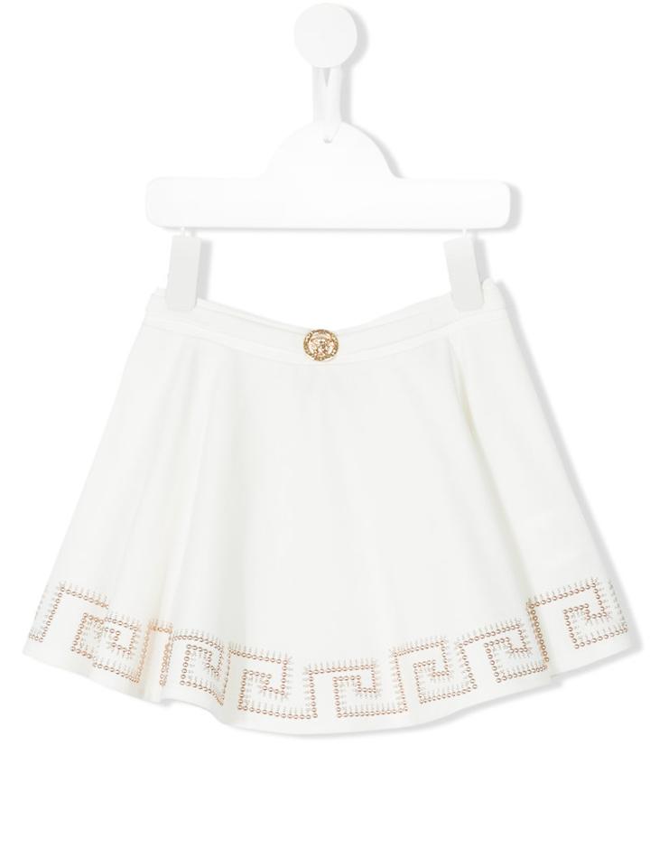 Young Versace Studded Skirt, Girl's, Size: 7 Yrs, White