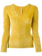Antonio Marras V-neck Jumper, Women's, Size: Large, Yellow/orange, Viscose/polyamide