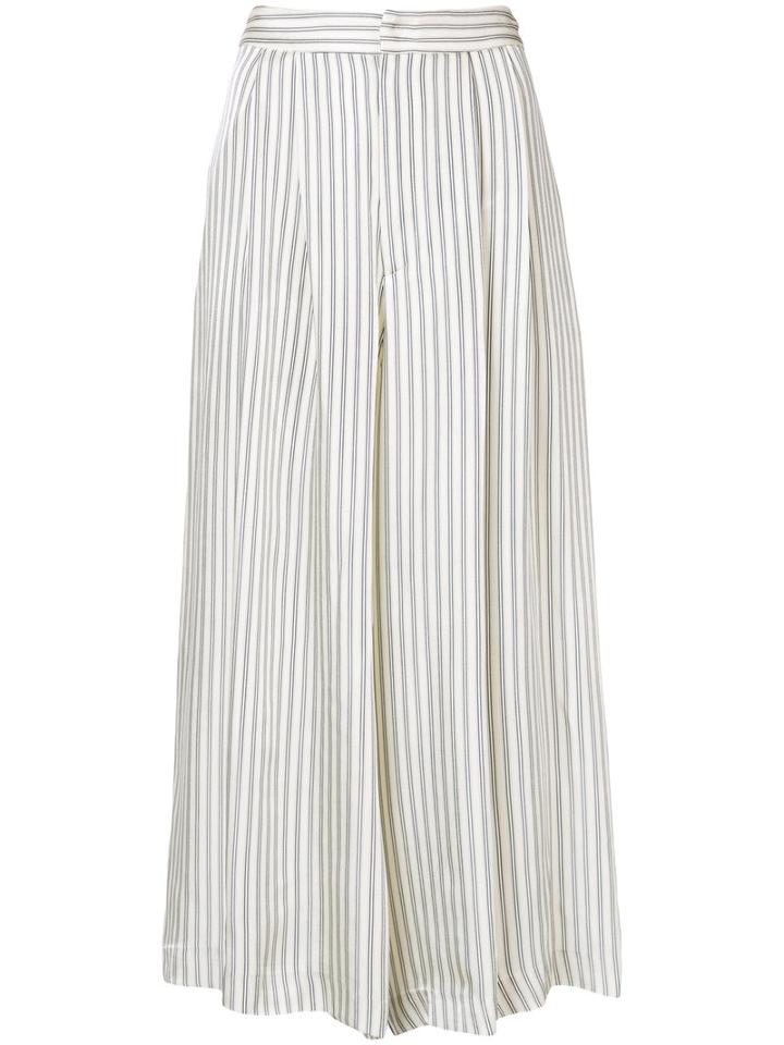 Sea - Striped Flared Pants - Women - Viscose - 2, Nude/neutrals, Viscose