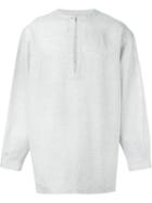 E. Tautz Henley Shirt, Men's, Size: Small, Grey, Linen/flax