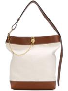 Jw Anderson Large Brown Calico Keyts Tote - White
