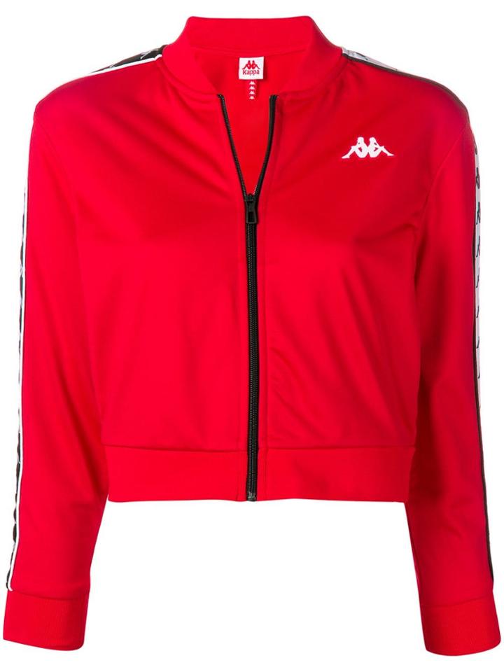 Kappa Side Logo Stripes Bomber Jacket - Red