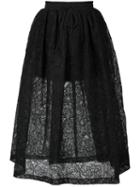 Vera Wang Full Floral Lace Skirt, Women's, Size: 2, Black, Silk/nylon