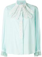 Tsumori Chisato Lace-embroidered Fitted Shirt - Blue