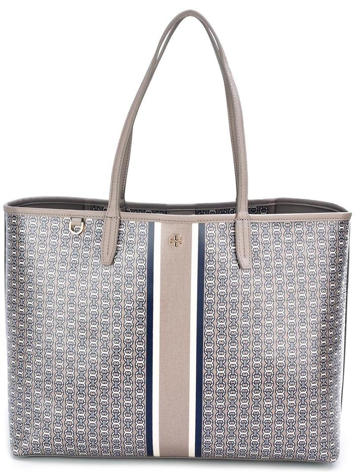 Chain Print Tote, Women's, Nude/neutrals, Leather, Tory Burch