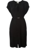 Lanvin Belted Dress, Women's, Size: 44, Black, Viscose