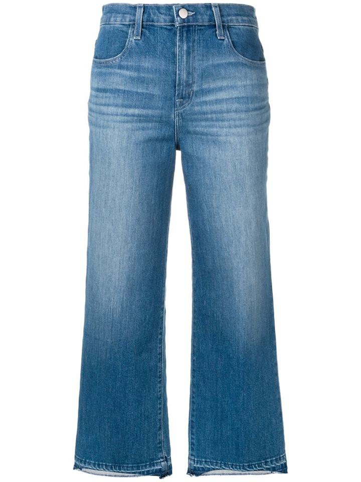 J Brand Cropped Unfinished Hem Jeans - Blue