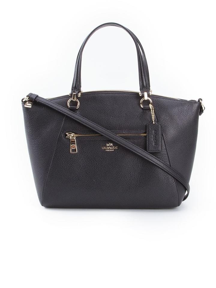 Coach Pbble Prairie Satchel, Women's, Black, Leather