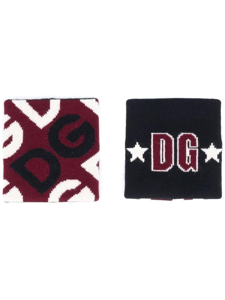 Dolce & Gabbana Jacquard Dg Logo Wristbands - Red