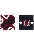 Dolce & Gabbana Jacquard Dg Logo Wristbands - Red