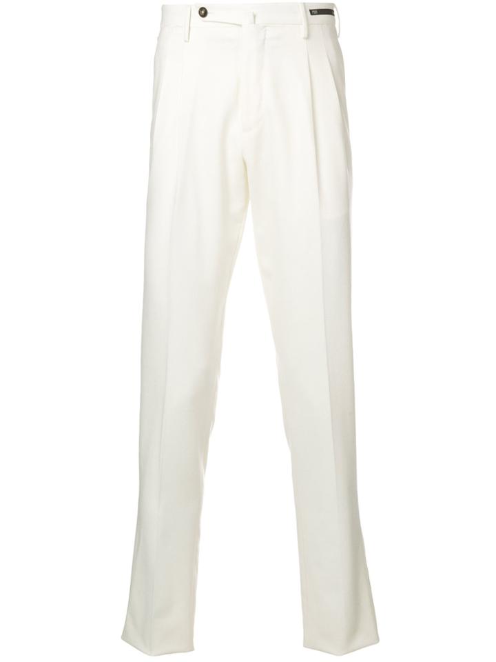 Pt01 Tailored Fitted Trousers - White