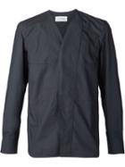Lemaire V-neck Tunic Shirt, Men's, Size: 46, Blue, Cotton