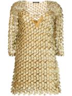 Alberta Ferretti Appliqué Design Mini Dress - Metallic