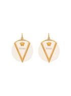Versace Triangle Disc Earrings - Gold