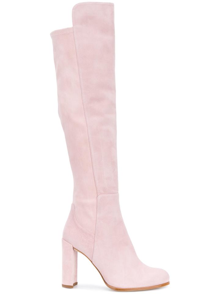 Stuart Weitzman Mid Heel Boots - Pink & Purple