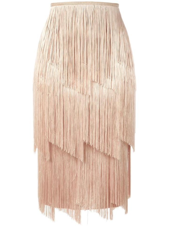 Tom Ford Fringed Skirt, Women's, Size: Large, Pink/purple, Viscose/polyester/acetate