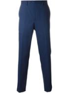 Mp Massimo Piombo Straight Leg Tailored Trousers, Men's, Size: 50, Blue, Cotton