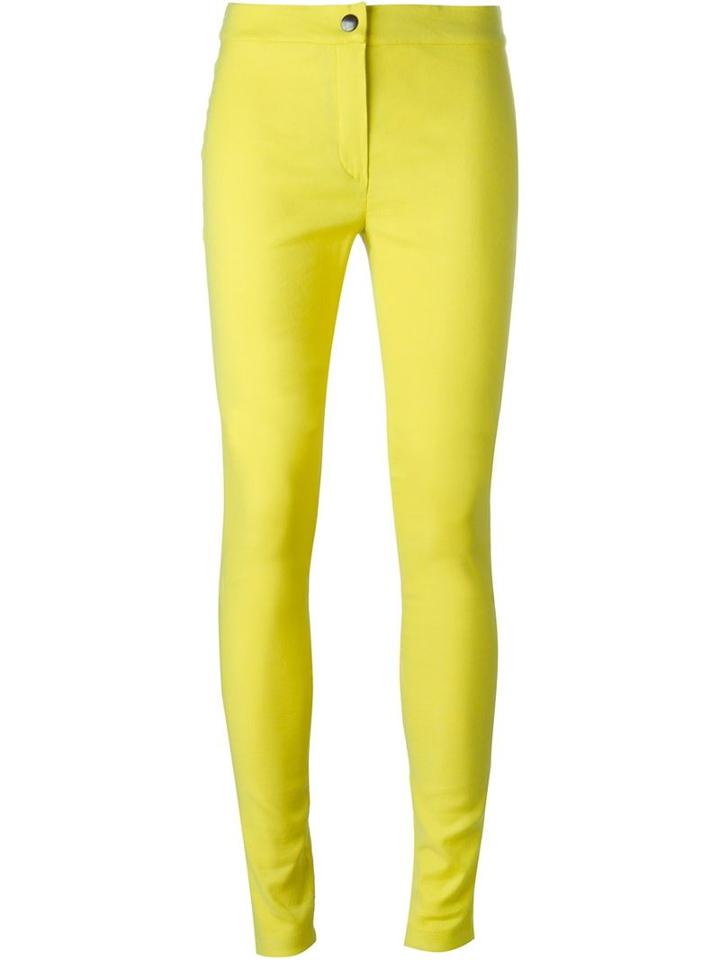 Ann Demeulemeester Slim Fit Trousers, Women's, Size: 40, Yellow/orange, Cotton/linen/flax/spandex/elastane/wool
