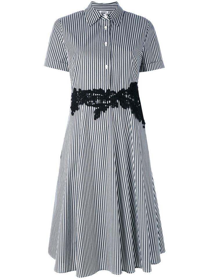 P.a.r.o.s.h. - Striped Flared Shirt Dress - Women - Cotton/polyamide/spandex/elastane - S, Women's, Grey, Cotton/polyamide/spandex/elastane