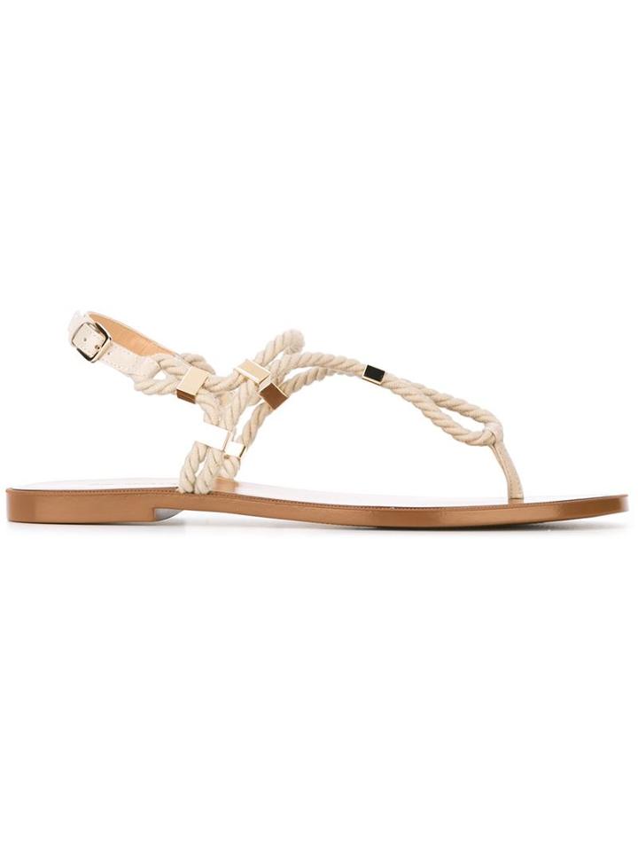 Sergio Rossi Rope Flat Sandals
