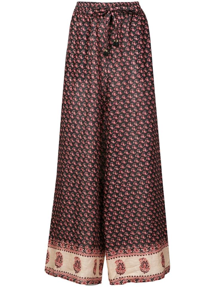 Zimmermann Jay Paisley Palazzo Trousers - Black