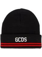 Gcds Logo Beanie Hat, Adult Unisex, Black, Polyester