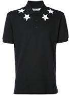Givenchy Star Appliqué Polo Shirt - Black