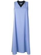 Assin Striped Sleeveless Dress, Women's, Size: Large, Blue, Cotton