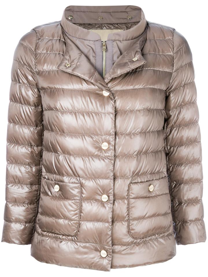Herno Layered Look Padded Jacket - Grey