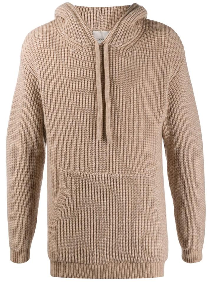 Laneus Chunky Knit Hoodie - Neutrals