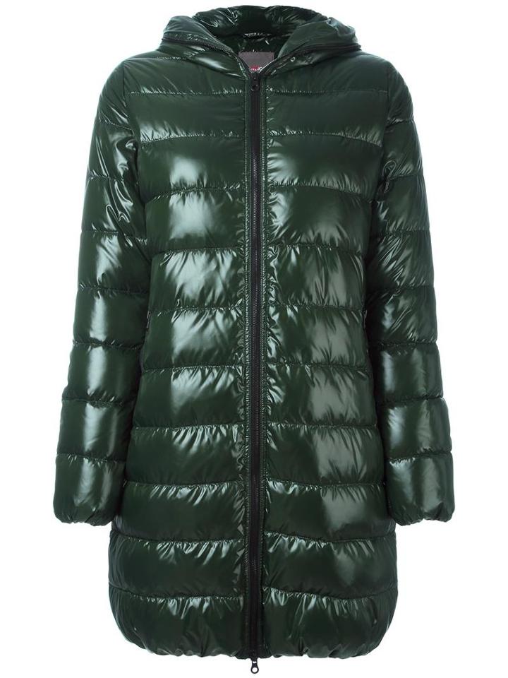 Duvetica Zipped Hooded Coat, Women's, Size: 48, Green, Polyamide/feather Down