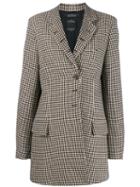Rokh Oversized Houndstooth Blazer - White
