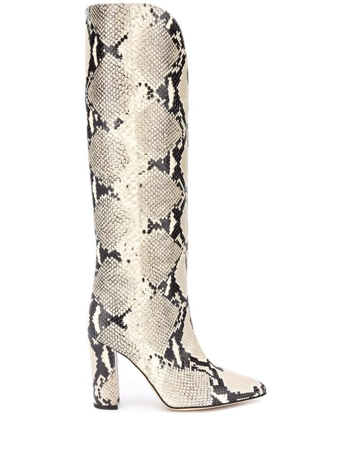 Paris Texas Snakeskin Effect Knee-high Boots - Black