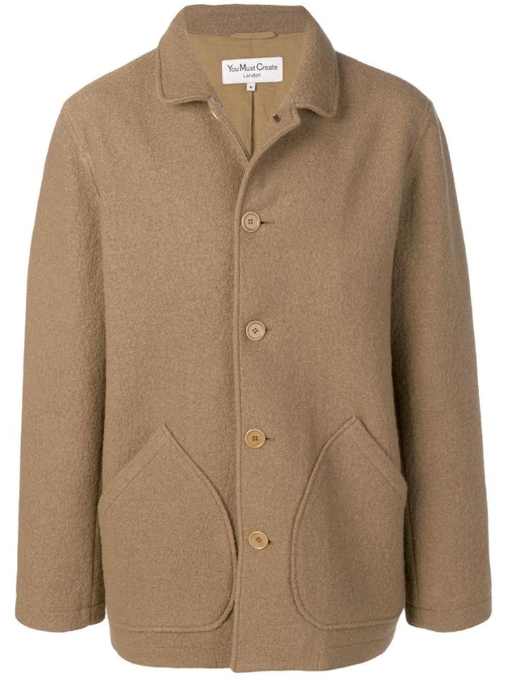 Ymc Single-breasted Fitted Coat - Neutrals