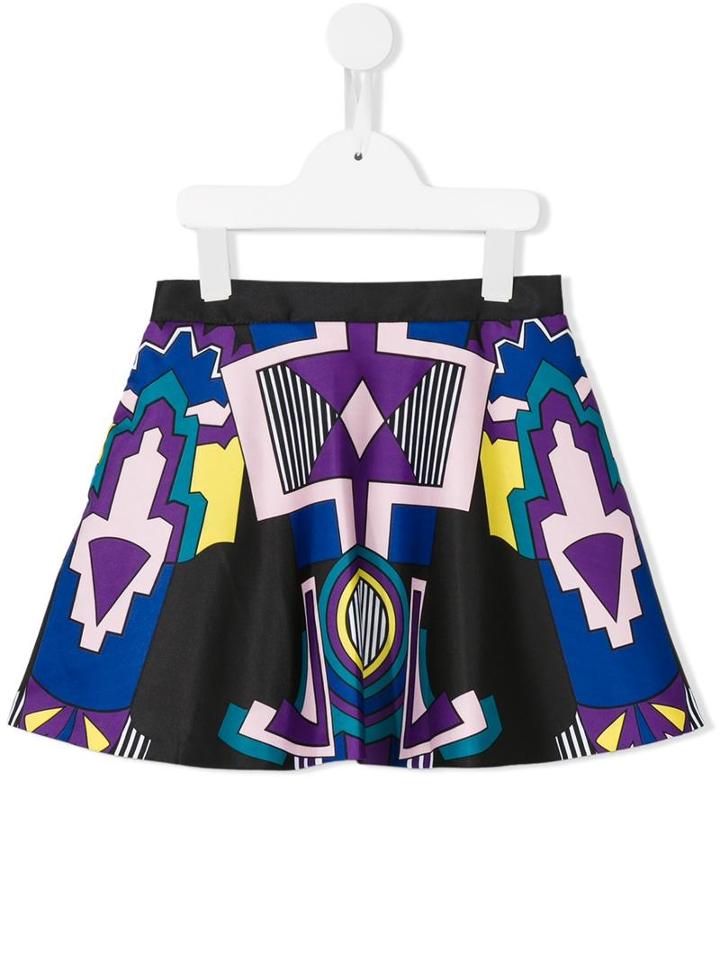 Msgm Geometric Print Skirt, Girl's, Size: 12 Yrs