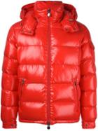 Moncler 'maya' Padded Jacket, Men's, Size: 1, Red, Polyamide/feather Down