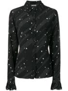 Rockins Polka Dot Star Print Shirt - Black