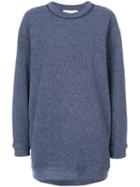 See By Chloé - Oversized Marl Sweatshirt - Women - Cotton/polyester - M, Blue, Cotton/polyester