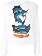 J.w.anderson Fish Print Sweatshirt, Women's, Size: Xs, White, Cotton