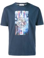 Stone Island - Logo Print T-shirt - Men - Cotton - Xl, Blue, Cotton