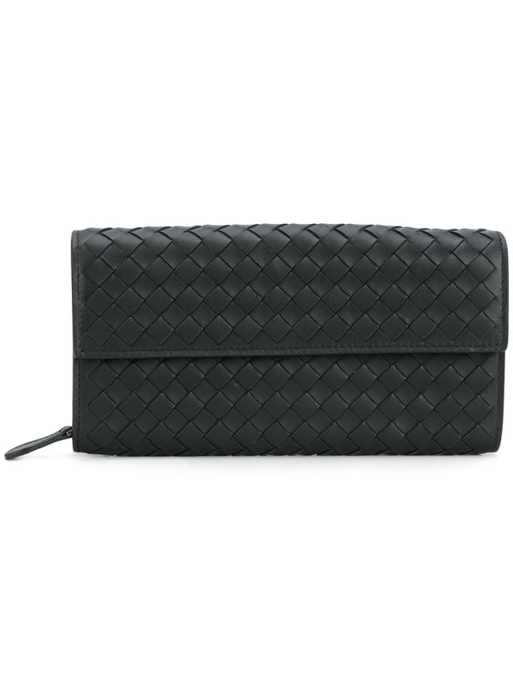 Bottega Veneta Intrecciato Continental Wallet - Black