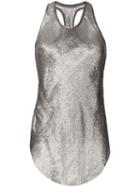 Alessandra Marchi - Metallic (grey) Effect Top - Women - Silk/polyamide - 40, Silk/polyamide