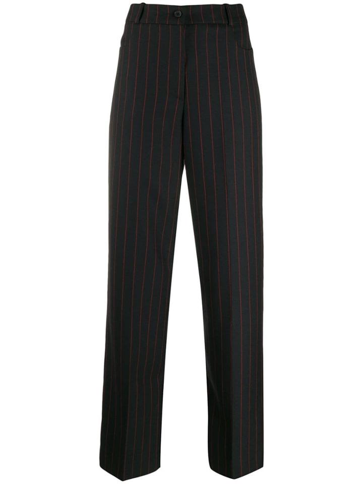 Mcq Alexander Mcqueen Striped Straight Trousers - Black