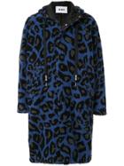 Msgm Leopard Print Coat - Blue