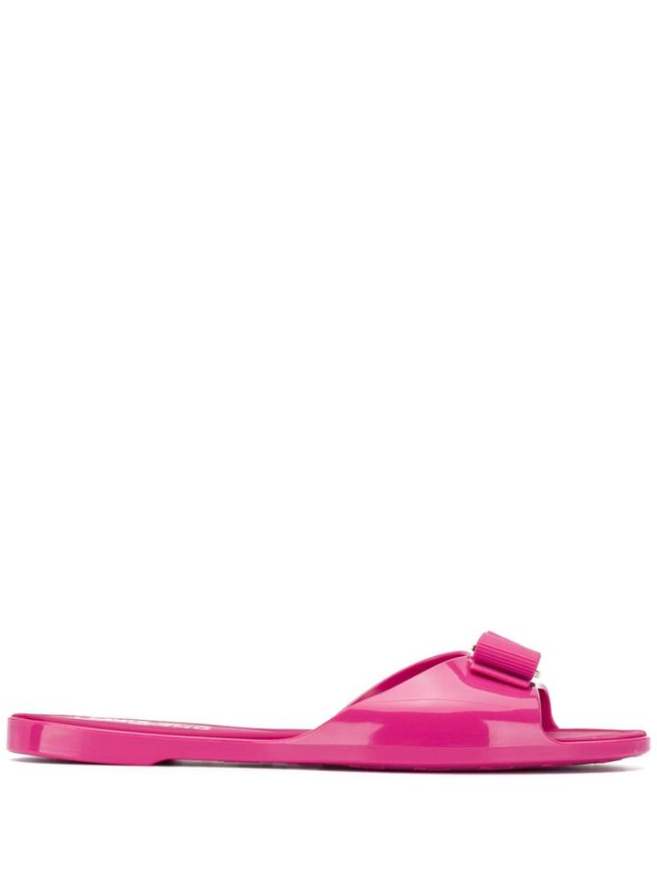 Salvatore Ferragamo Vara Bow Jelly Slides - Pink