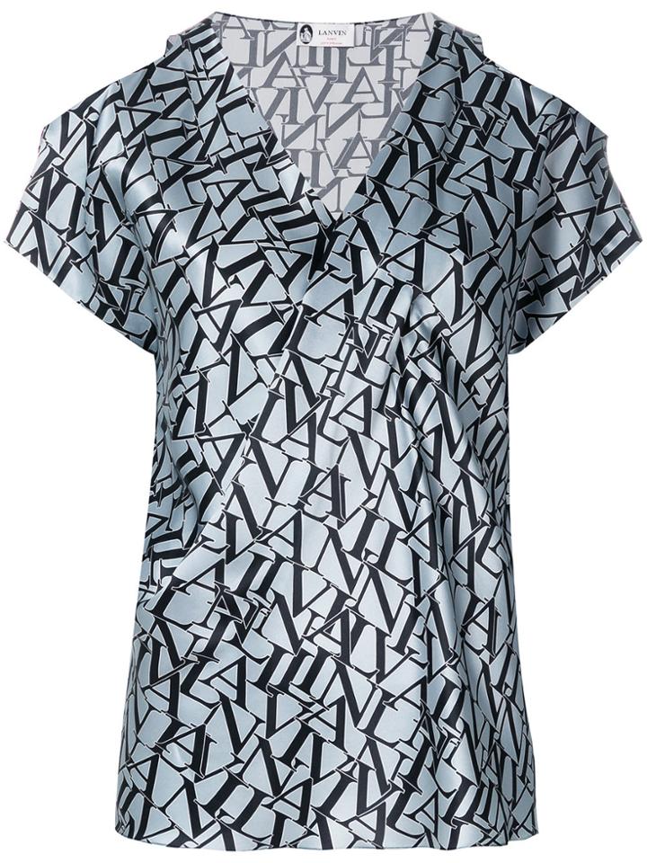 Lanvin Logo Wrap Blouse - Blue