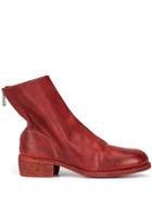 Guidi Round Toe Ankle Boots - Red